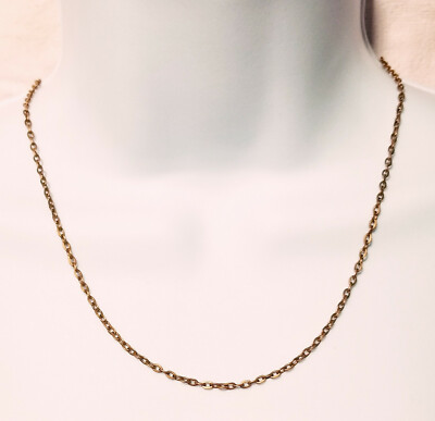 3mm link necklace chain Silver Gold Gunmetal Copper Bronze Rose, OR Stainless