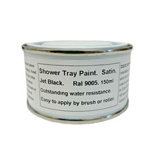 1 x 150ml Satin Black - Shower Tray Paint. Ral 9005