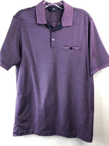 HART SCHAFFNER MARX Poloshirt Herren M Lila Blau - Bild 2 von 8