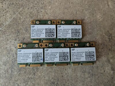 LOT OF 5 INTEL 622ANHMW CENTRINO ADV. N 802.11A/B/G/N DUAL PCIE HALF MINI A1-4(9