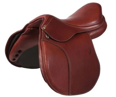 Springsattel Chelsea aus Leder, wechselbares Kopfeisen, Polyflex Baum, Braun - Bild 1 von 4