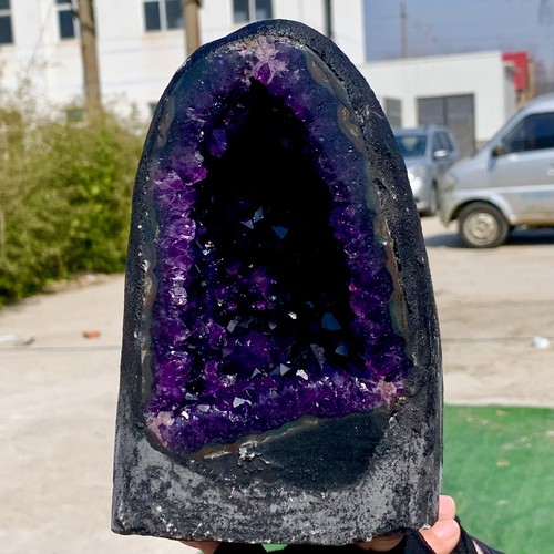 Ametista naturale 6,23 libbre geode quarzo cristallo a grappolo esemplare guarigione - Foto 11 di 19