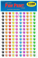 Pack Of 2100 Colorful Dog Paw Print Stickers, 3/4 Inch, 8 Bright Neon Colors, Gr Pack Of 2100 Colorful Dog Paw Print Stickers, 3/4 Inch, 8 Bright Neon Colors, Gr
