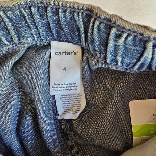 NWT Carter's Girls Denim Cotton Jeans sz 4 - Picture 5 of 8