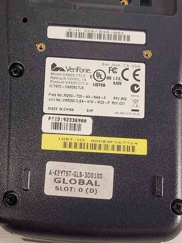 Verifone VX805 CTLS Silver Credit Card Scanner - UNIT ONLY - No Back - Bild 4 von 4