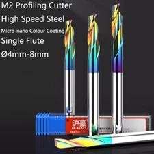HSS M2 Profile Mill Cutter Single Flute End Mill CNC Aluminum Cutting Router Bit