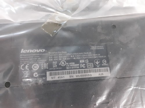 Lenovo ThinkPad 40A1 90w Pro Docking Station w/ AC + Key NEW *OPEN BOX* - Photo 3/3