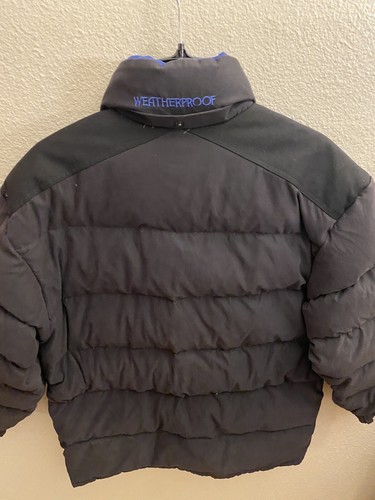 Vintage Weatherproof Garment Company Men’s Down Puffer Jacket Zip Black Size M - Picture 11 of 15