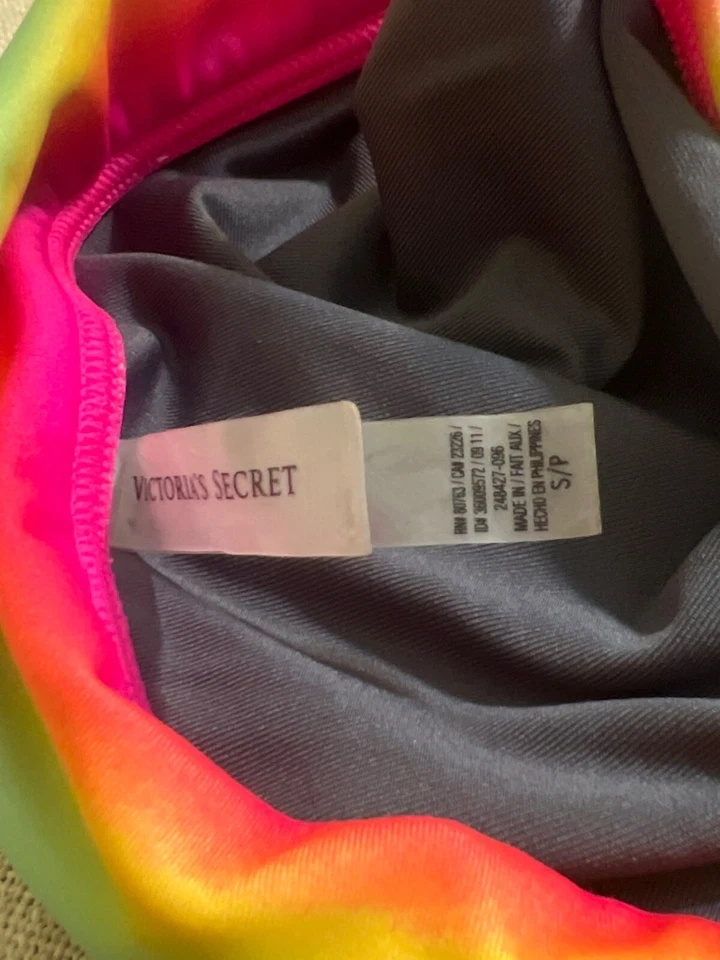 Traje de baño de bikini a rayas arco iris Victoria's Secret parte inferior talla S parte superior 34C Foto 4 de 4