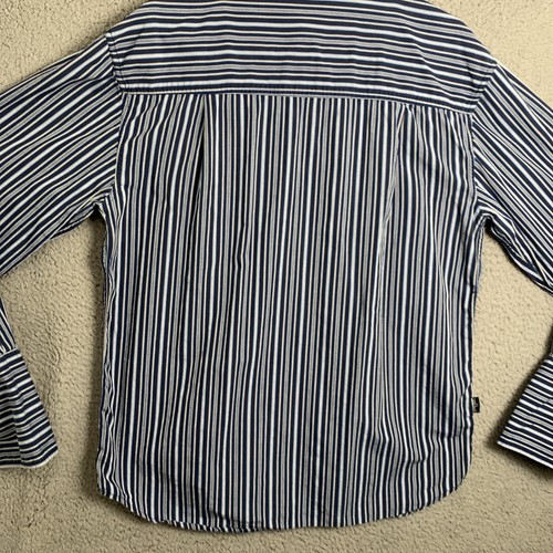 Sean John Shirt Men Large Long Sleeve Collared Button Cotton Striped Blue Casual - Picture 13 of 14