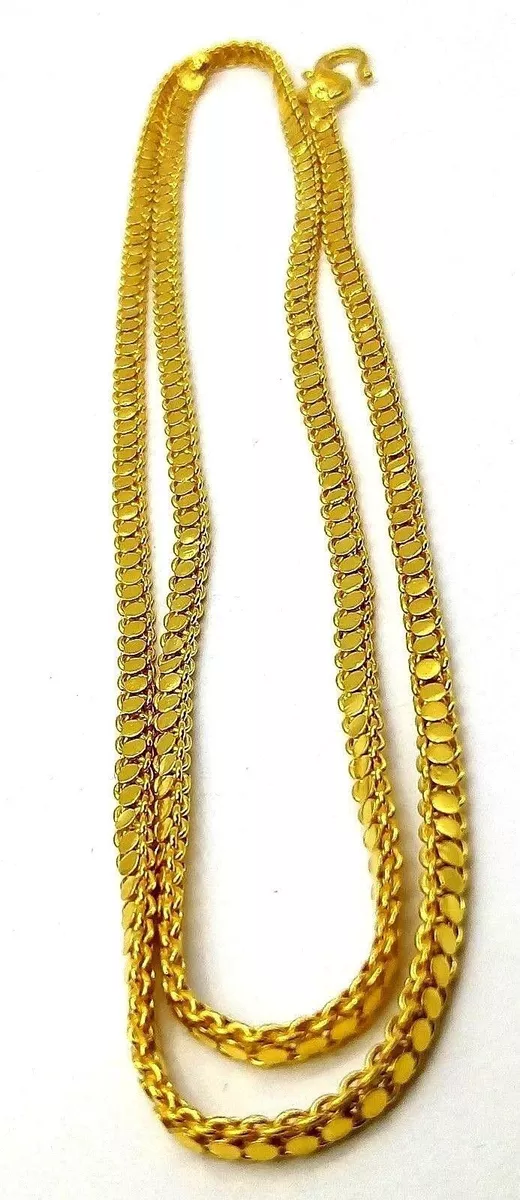 FABULOUS FLAT BOX CHAIN 22 K GOLD CHAN UNISEX JEWELRY 3 MM APPROX