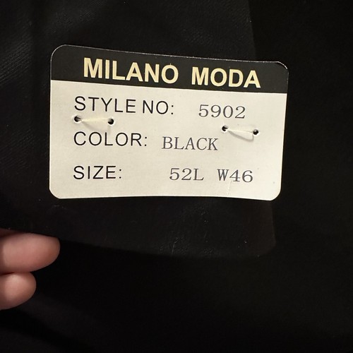 Milano Moda Suit Jacket 56R & Pants (52L W46) Set NEW Mens Black Plus Big Tall - Picture 7 of 14