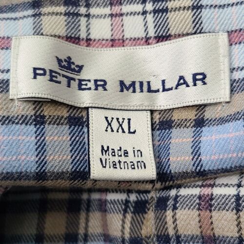 Peter Millar Men's SZ XXL Blue/Yellow Plaid Shirt Long Sleeve Button Down - Picture 2 of 9