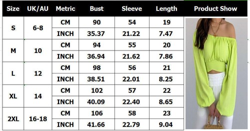 Women Backless Lace-up Crop Top Long Puff Sleeve Summer T-shirt Blouse Size 6-18 - Picture 19 of 27