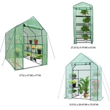 Portable Mini Greenhouse Plants Flower Warm House with Door Garden Outdoor