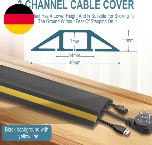 Beowanzk 3M Kabelkanal, Kabelkanal Boden Flach, Kabelschutz, Kabelkanal Flach, K - Bild 2 von 12