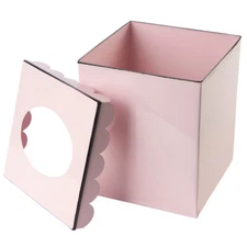 Set of 2 Pink Enamel 5" Square Metal Tissue Box Covers