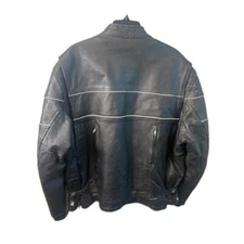 Hot Leathers Motorcycle Jacket Racer Style Black Leather Size 52