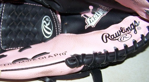 Rawlings Girls Fast Pitch Softball Leather Left Glove 10 PL10BPM Pink Black 10" - Picture 8 of 12