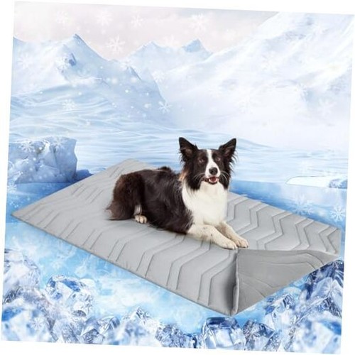 Dog Cooling Mat for Crate, Thicken Glacial Grey Large(48" L x 28" W x 1.0" HT)