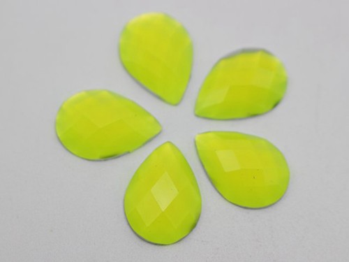 100 Neon Color Flatback Acrylic Teardrop Rhinestone Gems No Hole 10X14mm - Picture 11 of 14