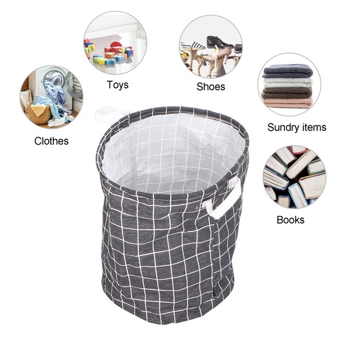 Dirty Clothes Basket Washable Black Plaid Large Capacity Storage WPD - Picture 16 of 22