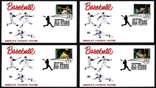 USA SCOTT # 4694-4697, GLEN SET FDC COVERS MAJOR LEAGUE BASEBALL ALL-STARS 2012 - Picture 1 of 5