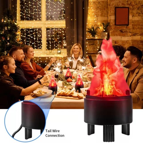 3D Fake Flame Lampe Elektrisch Lagerfeuer Künstlich Flackernde Flamme Halloween Party - Bild 6 von 12