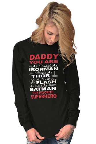 Superhero Fathers Day Daddy Comic Book Gift Long Sleeve Tshirt Tee for Men - Picture 5 of 10