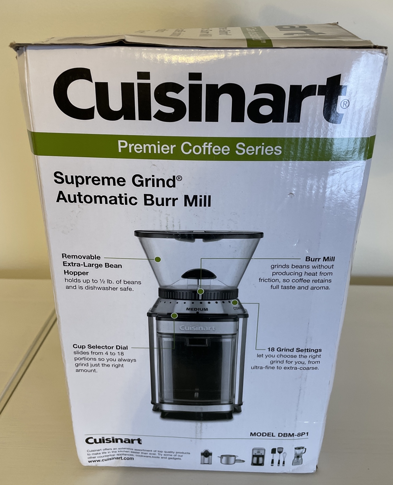 Cuisinart DBM8 Supreme Grind Automatic Burr Mill Coffee Grinder w/8oz