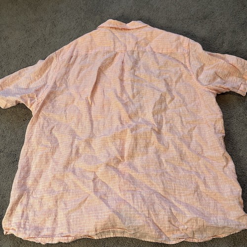 Vineyard Vines Men’s 2XL Light Pink White Striped Linen Shirt - 第 5/8 張圖片