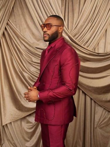 Luxury Red Men's Satin Suits Wedding Banquet Formal Beading Jacket Pant 2 Pcs - Picture 5 of 12