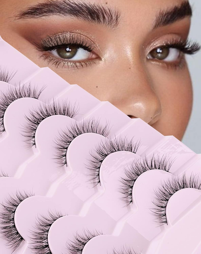 Natural Lashes Wispy Natural Looking False Eyelashes Soft Flared Eyelash Fake Ey - Picture 8 of 11