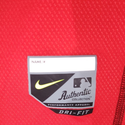 Nike Pro Combat Hypercool Shirt Mens Large Fitted Red 3/4 Sleeve Baseball Logo - Afbeelding 5 van 15