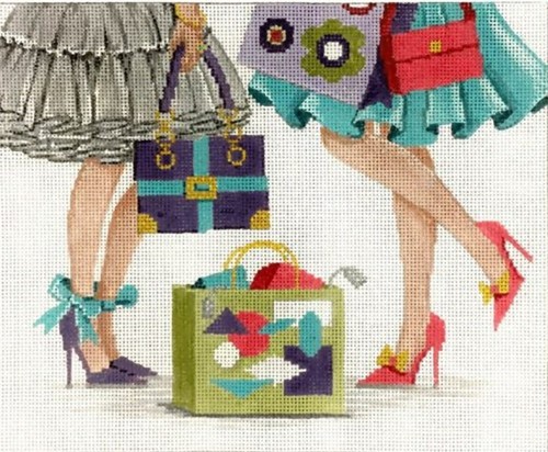 Needlepoint Handpainted Alice Peterson Lets do Lunch 11x9 - Picture 2 of 4