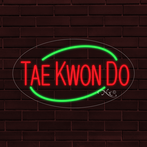 NEU "TAE KWON DO" mit RAND OVAL 28x16x1 ZOLL LED FLEX FENSTER INNEN SCHILD 34482 - Bild 1 von 1