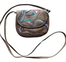 Sam Sam Vintage Handpainted Genuine Leather Crossbody Shoulder  Purse Beautiful
