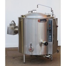 GROEN STATIONARY 40 GALLON STEAM JACKETED GAS KETTLE AH/1E-40, RETAILS $23,679!!