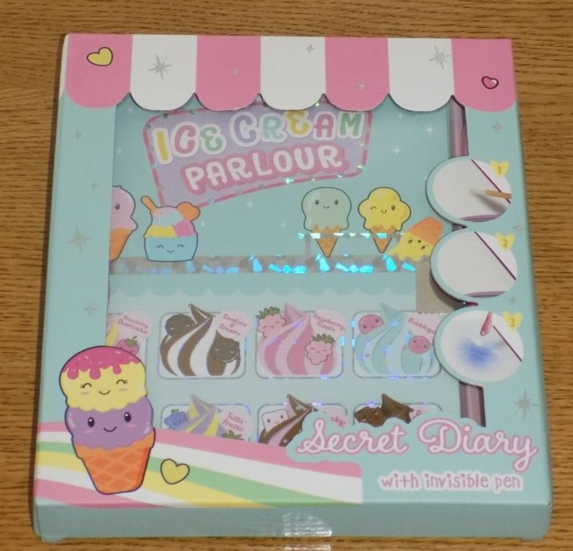 Dreamer Ice Cream Parlour Lockable Secret Diary With Invisible Pen - BRAND NEW