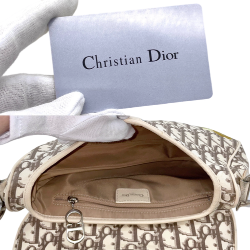 RARE☆☆☆☆☆Auth CHRISTIAN DIOR Trotter Flower Embroidery Saddle Bag Shoulder Bag - Picture 14 of 14