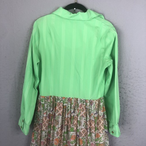 Vintage Handmade Maxi Dress Womens Medium Lime Green Psycheldelic Mod Groovy - Picture 11 of 21