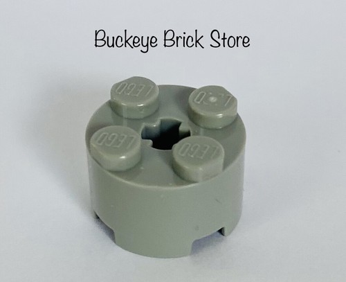 NEW Lego Light Bluish GRAY 2x2 BRICK Round With Axle Hole - Lot of 4 - Picture 2 of 3