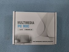 NEW MULTIMEDIA PC MIC HIGH PERFORMANCE COMPUTER MICROPHONE DESKTOP ROUND  BLACK