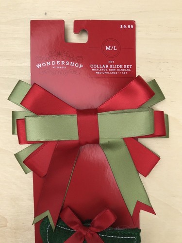 PET COLLAR BOW TIE, BANDANA & COLLAR DECORATION Mistletoe NEW Medium Large DOG - Picture 7 of 8