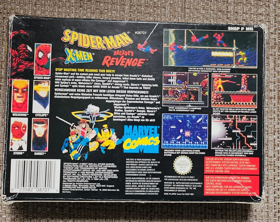 Spider-Man X-Men Arcade's Revenge Super Nintendo SNES game PAL - Complete - Image 4 of 4