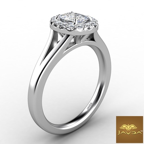 Anillo de compromiso de diamantes con cojín conjunto pavé francés con halo solitario GIA G VS1 0,70 quilates - Imagen 3 de 12