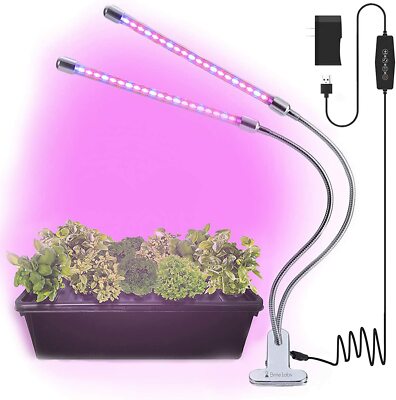 LED Plant Lights for Indoor Plants, 20W Dual Head LED Grow Lights | eBay