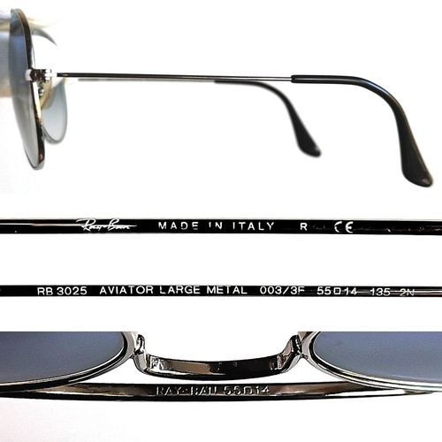 occhiali da sole RAY BAN AVIATOR SUNGLASSES rb3025 003/3F 55-14 silver blue - Foto 4 di 8