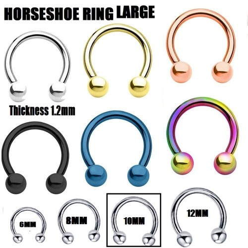 Anillo quirúrgico nariz de acero anillo corazón barra vientre herradura anillo barra bola cierre Reino Unido - Imagen 14 de 22