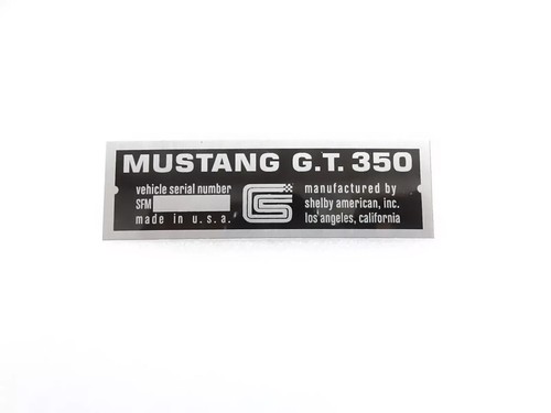 PLACA DE DATOS PARA MUSTANG GT 350 CARROLL SHELBY #V290-8 de colección - Imagen 7 de 7